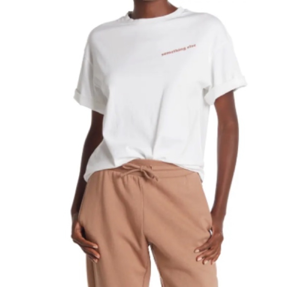 BP. + WILDFANG Boxy Organic Cotton Graphic Tee In White Something Else, Size 3X